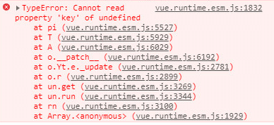 a-table、el-table渲染时提示：Cannot read property 'key' of undefined