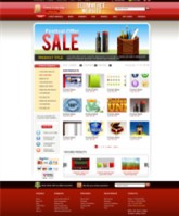 国外红色大气电子商务网站PSD首页模版
