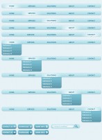 蓝黑黄灰四种颜色立体导航PSD源文件下载