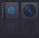 漂亮的黑色质感带投影的网页小图标psd源文件下载