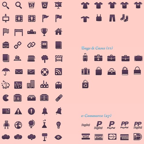 400个紫色立体网站图标素材