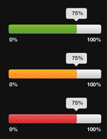 3种颜色，带加载数字的网页加载条PSD素材