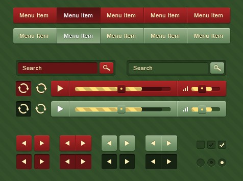 XMAS UI 墨绿色+深红色立体感很强的网页搜索框和