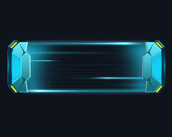 超酷的蓝色发光水晶按钮PSD源文件