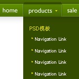 绿色立体感弹出式二级导航菜单jQuery代码