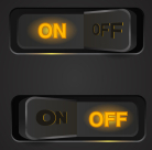 黑色质感两边翘起的开关按钮PNG素材