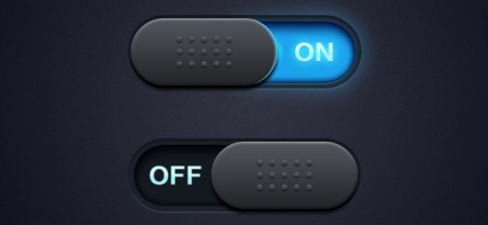 黑色质感发光效果网页开关按钮