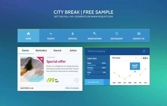信息提供网站PSD模板