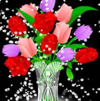 花瓶玫瑰花小鱼透明flash下载