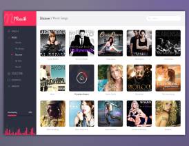 漂亮的音乐网站PSD模板