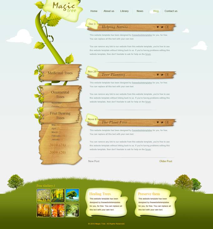 个人博客免费PSD模板