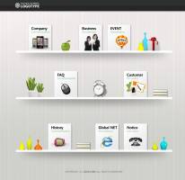 个性展示柜布局韩国企业网站PSD模板