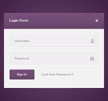 国外紫色网站后台登陆界面PSD模板