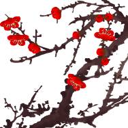 鼠标点击盛开梅花的透明flash素材