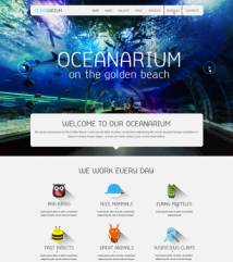 扁平化布局海底世界宣传网站PSD模板