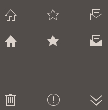 带hover效果的褐色网页小图标