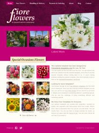 玫瑰红色鲜花网站PSD模板