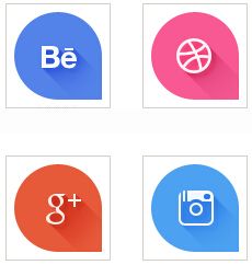 15个带投影网页图标，每个颜色都不同