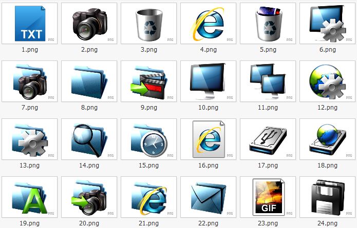 24个PNG图标 256*256