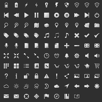 PSD格式灰色质感网页图标下载，共256个