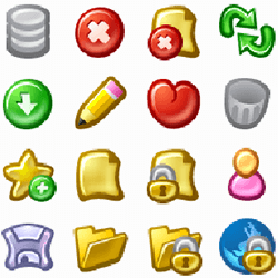 四种尺寸卡通风格ICO网页图标