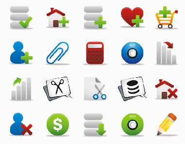 圆滑卡通购物相关网页图标