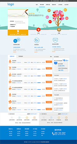 金融服务平台网站PSD模板