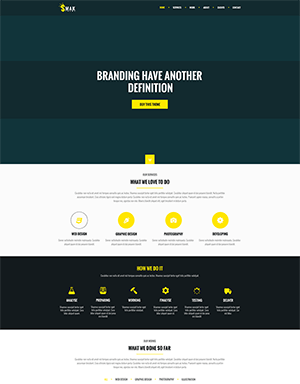 黛蓝色企业网站PSD模板