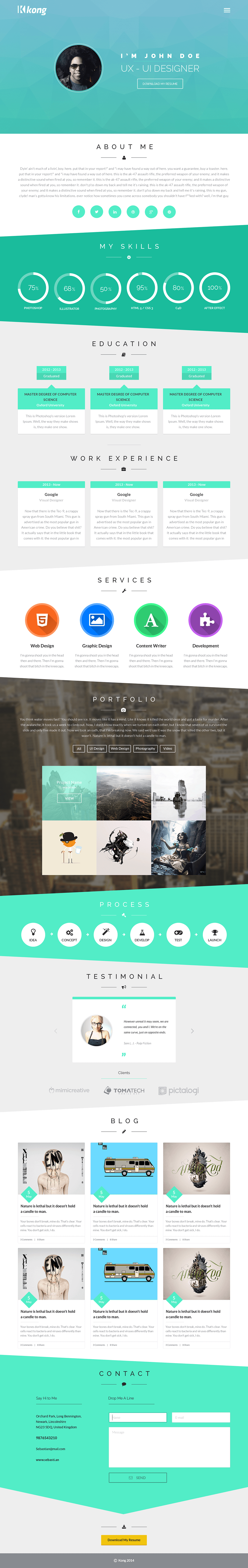 个人网站PSD模板