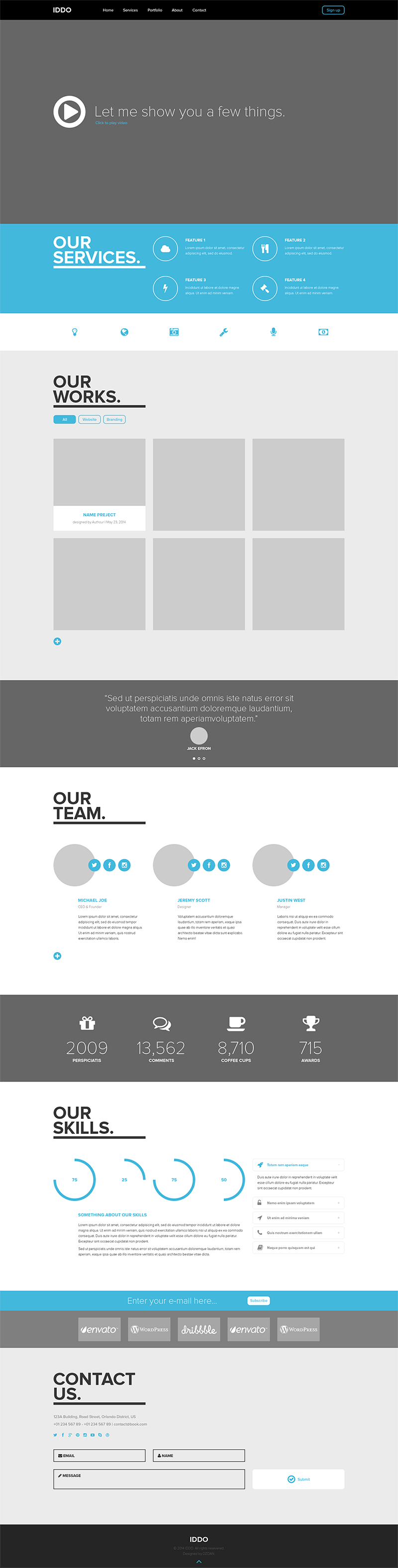单网页网站PSD模板
