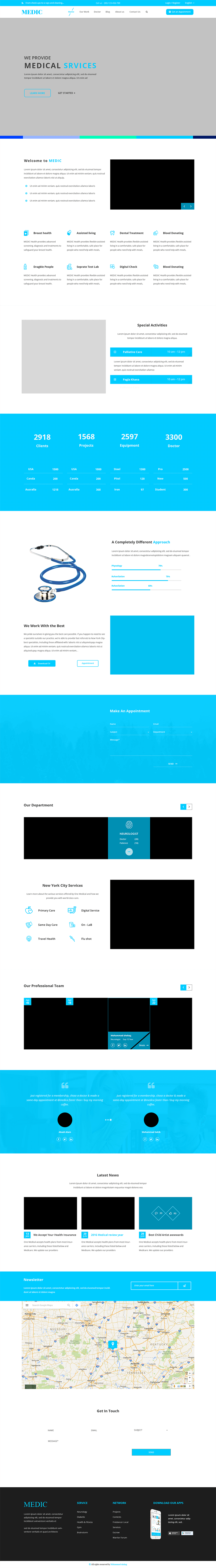 扁平化个人博客PSD模板