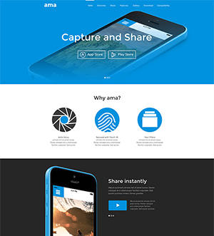 扁平化APP网站PSD模板