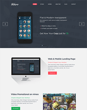 Uihero单页面网站PSD模板