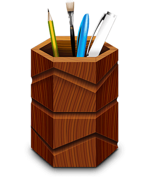 木质笔筒PSD素材