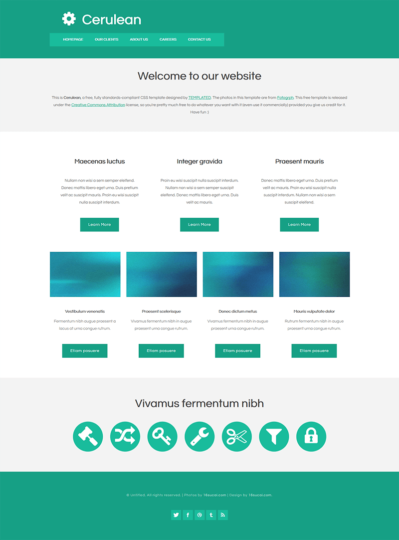 蓝色扁平化企业网站html模板