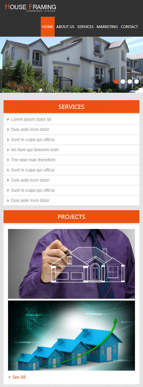 灰色房产网站首页手机端效果图