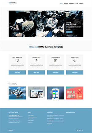 淡蓝色企业网站HTML模板