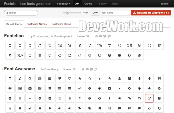 Fontello：免费Web-font 图标大集合（font-face 图标集）