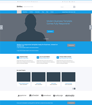 蓝色响应式企业网站html模板