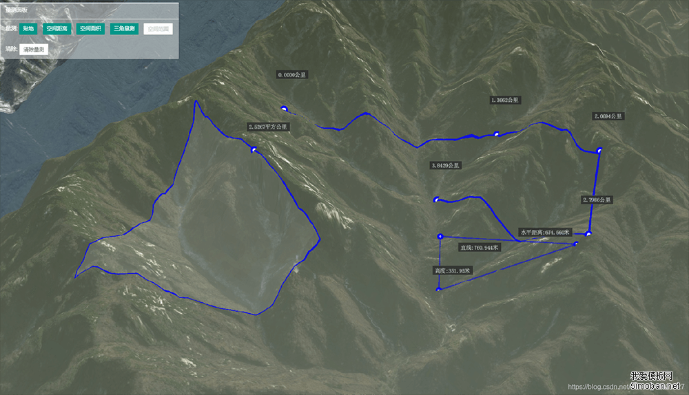 cesium-measure：cesium 三维测量插件