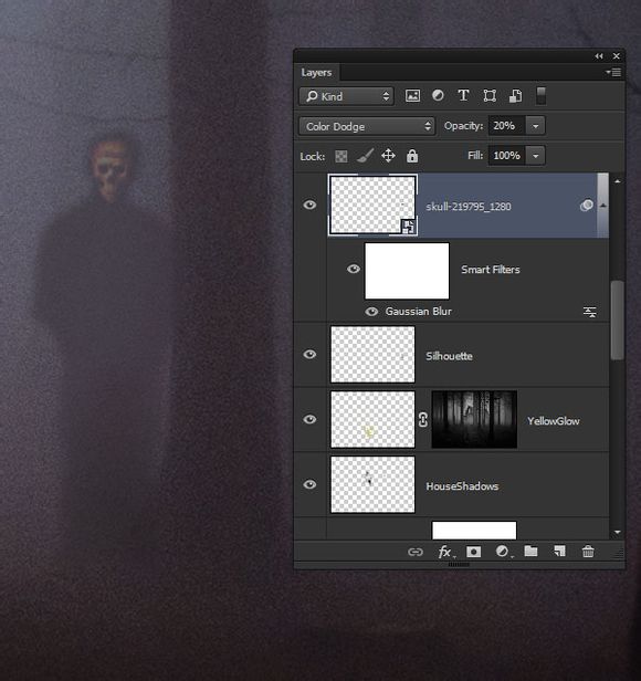 PS合成恐怖的林中小屋场景