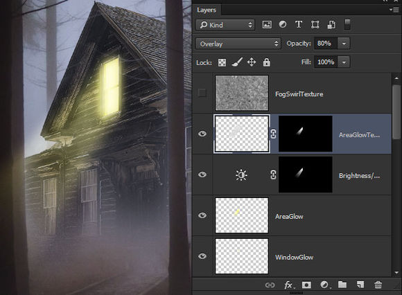 PS合成恐怖的林中小屋场景