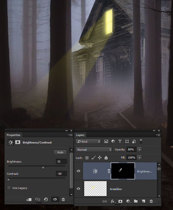 PS合成恐怖的林中小屋场景