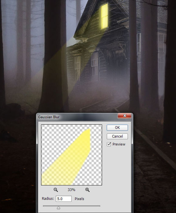 PS合成恐怖的林中小屋场景