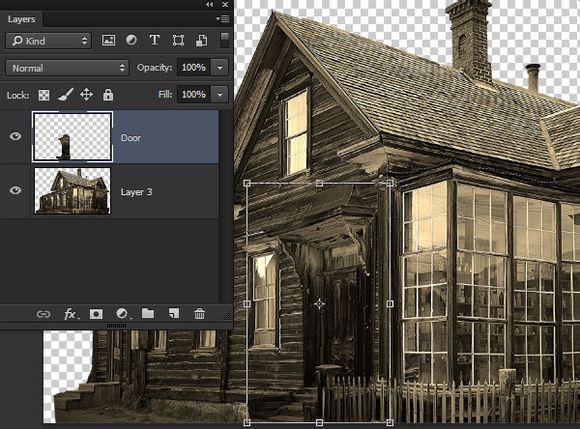 PS合成恐怖的林中小屋场景