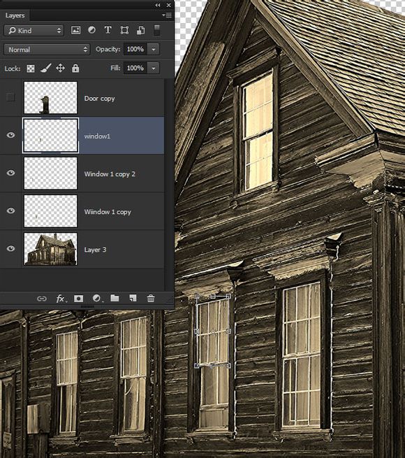 PS合成恐怖的林中小屋场景
