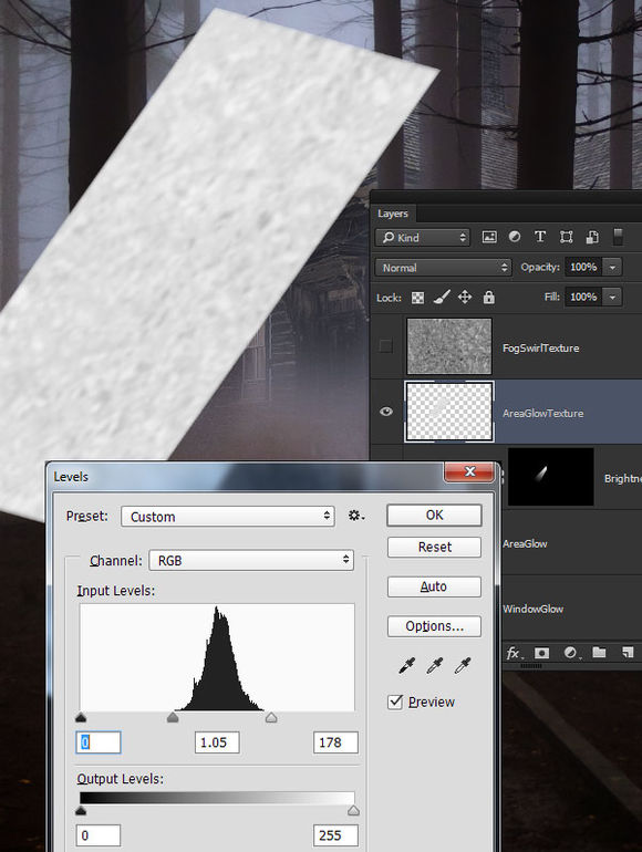 PS合成恐怖的林中小屋场景