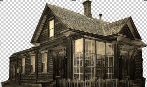 PS合成恐怖的林中小屋场景